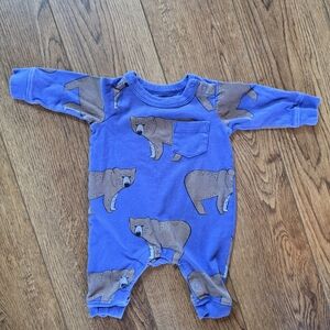 Tea Collection Blue Bear Print One-Piece Bodysuit